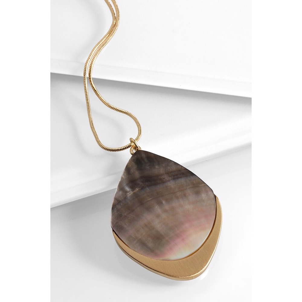Brown Abalone Shell Pendant Necklace